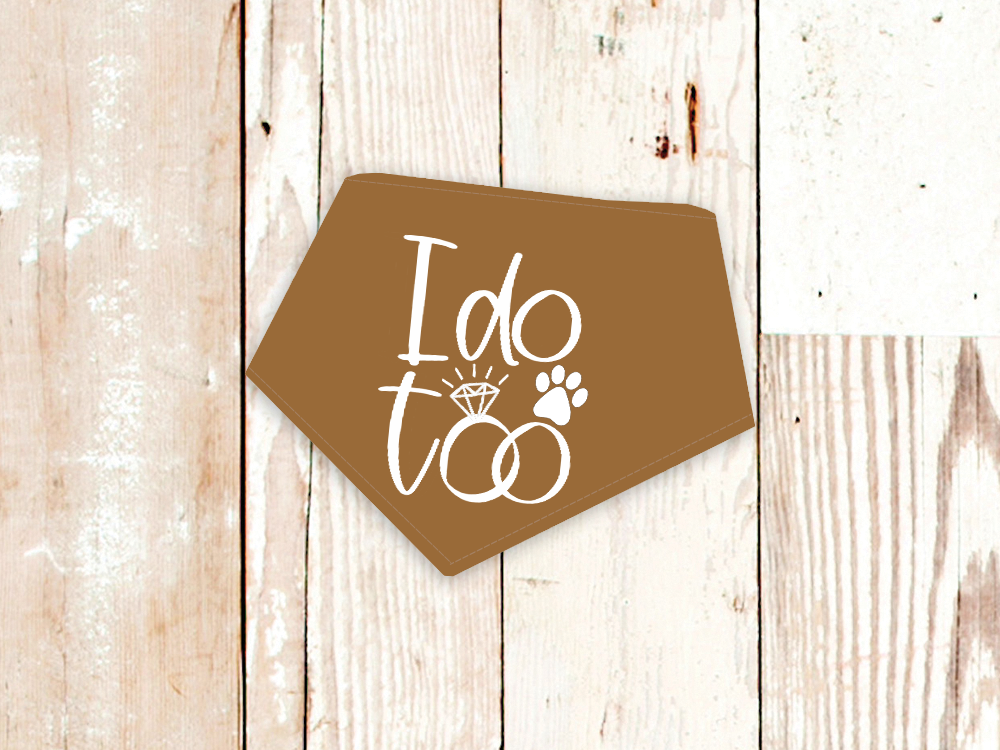 "I do too" Wedding or Engagement Dog Bandana