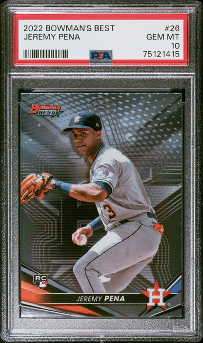 Graded 2022 Topps Bowmans Best Jeremy Pena #26 Rookie RC Baseball Card PSA 10 Gem Mint