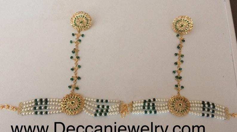 Trikha haathphool ( green) ( SHIPS IN 4 WEEKS  )