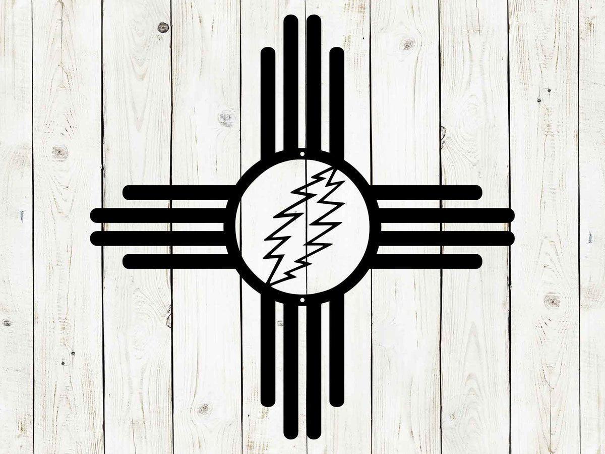 Zia Sun Lightning Metal Sign | Southwest Wall Decor