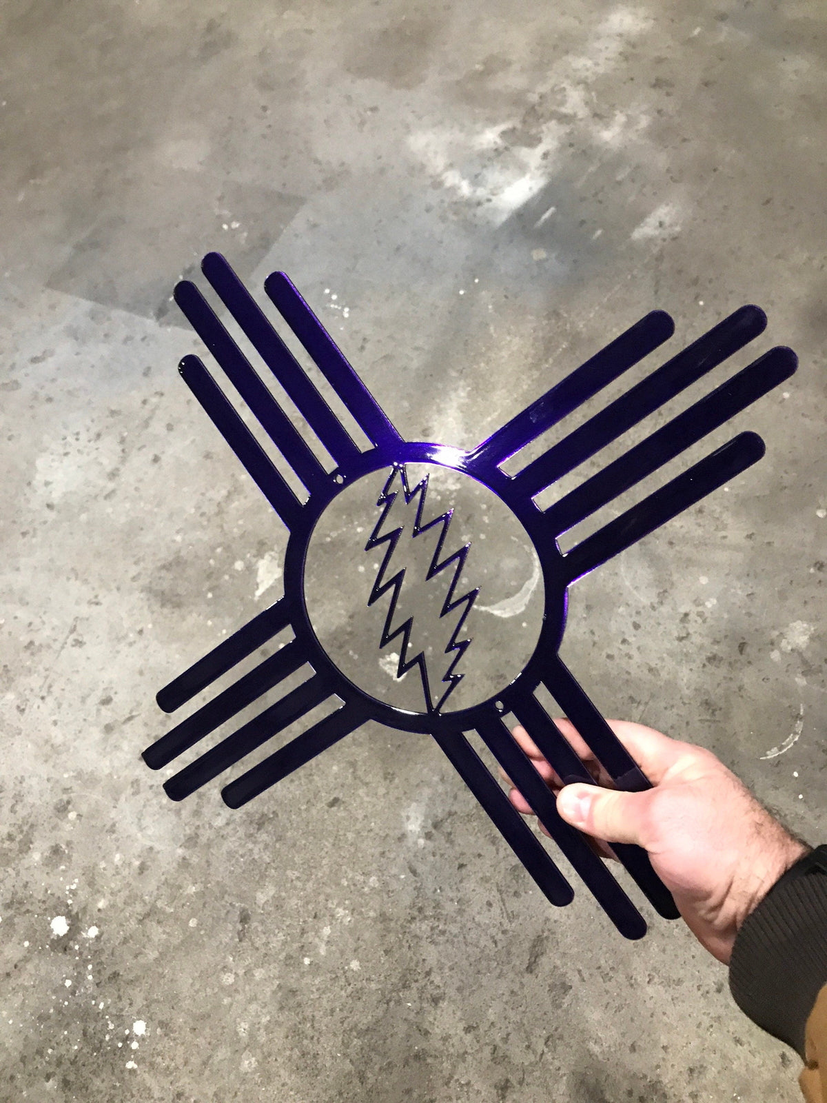 Zia Sun Lightning Metal Sign | Southwest Wall Decor