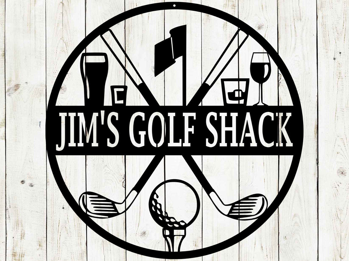 Golf 19th Hole Custom Name Metal Sign | Personalized Golf Bar Decor