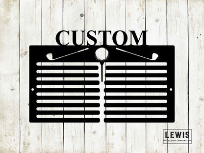 Golf Scorecard Display with Clubs | Personalized Metal Golf Decor