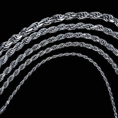 Solid Real 925 Sterling Silver Rope Chains 1.5-4mm 18-30 inches Italy - Triathlete Store