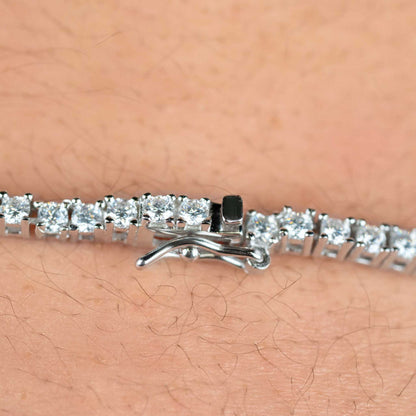 Unisex 2mm Real Moissanite Tennis Chain