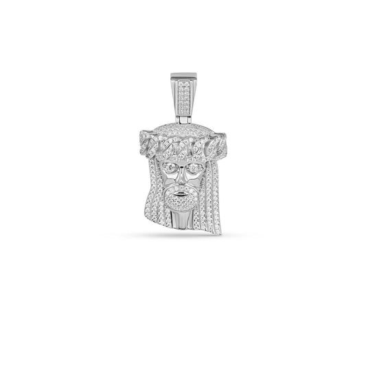 Moissanite Jesus Head Piece Pendant 925 Sterling Silver