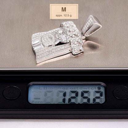 Moissanite Jesus Head Piece Pendant 925 Sterling Silver