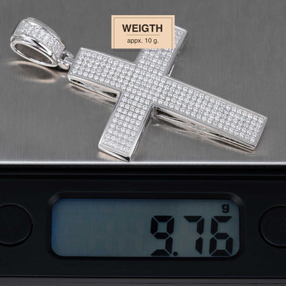 Moissanite 1.8 TCW Cross Religious Pendant 925 Sterling Silver