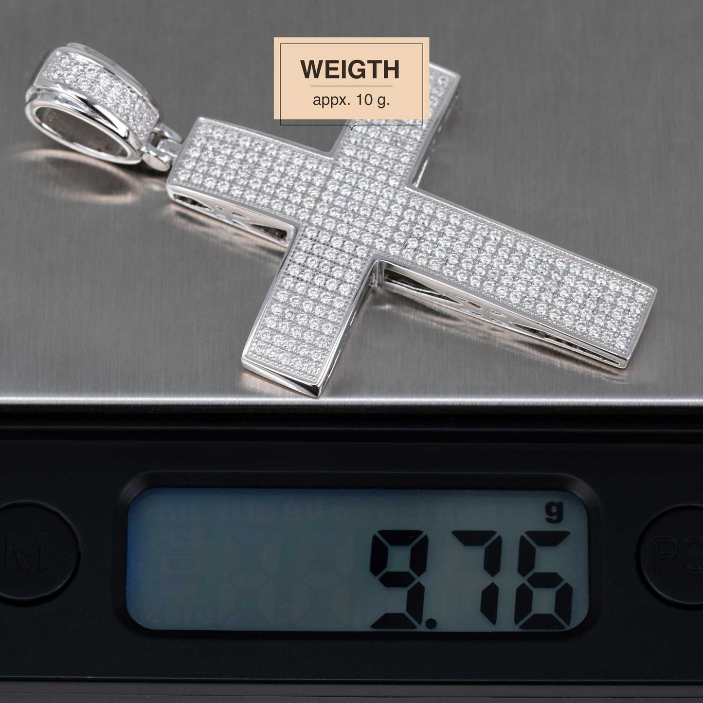 Moissanite Cross Pendant Real 925 Sterling Silver