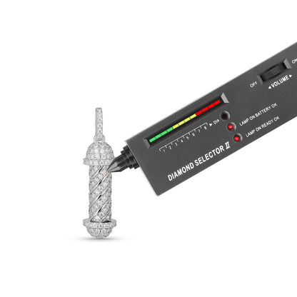 Moissanite Barber Pole Pendant in 925 Sterling Silver