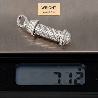 Moissanite Barber Pole Pendant in 925 Sterling Silver