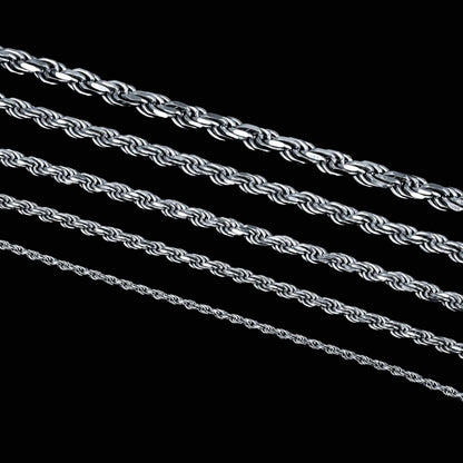Solid Real 925 Sterling Silver Rope Chains 1.5-4mm 18-30 inches Italy - Triathlete Store