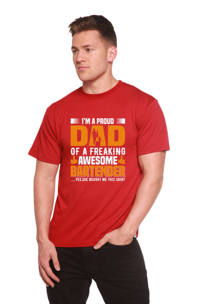 I'm a Proud Dad Men's Bamboo Viscose/Organic Cotton Short Sleeve Graphic T-Shirt