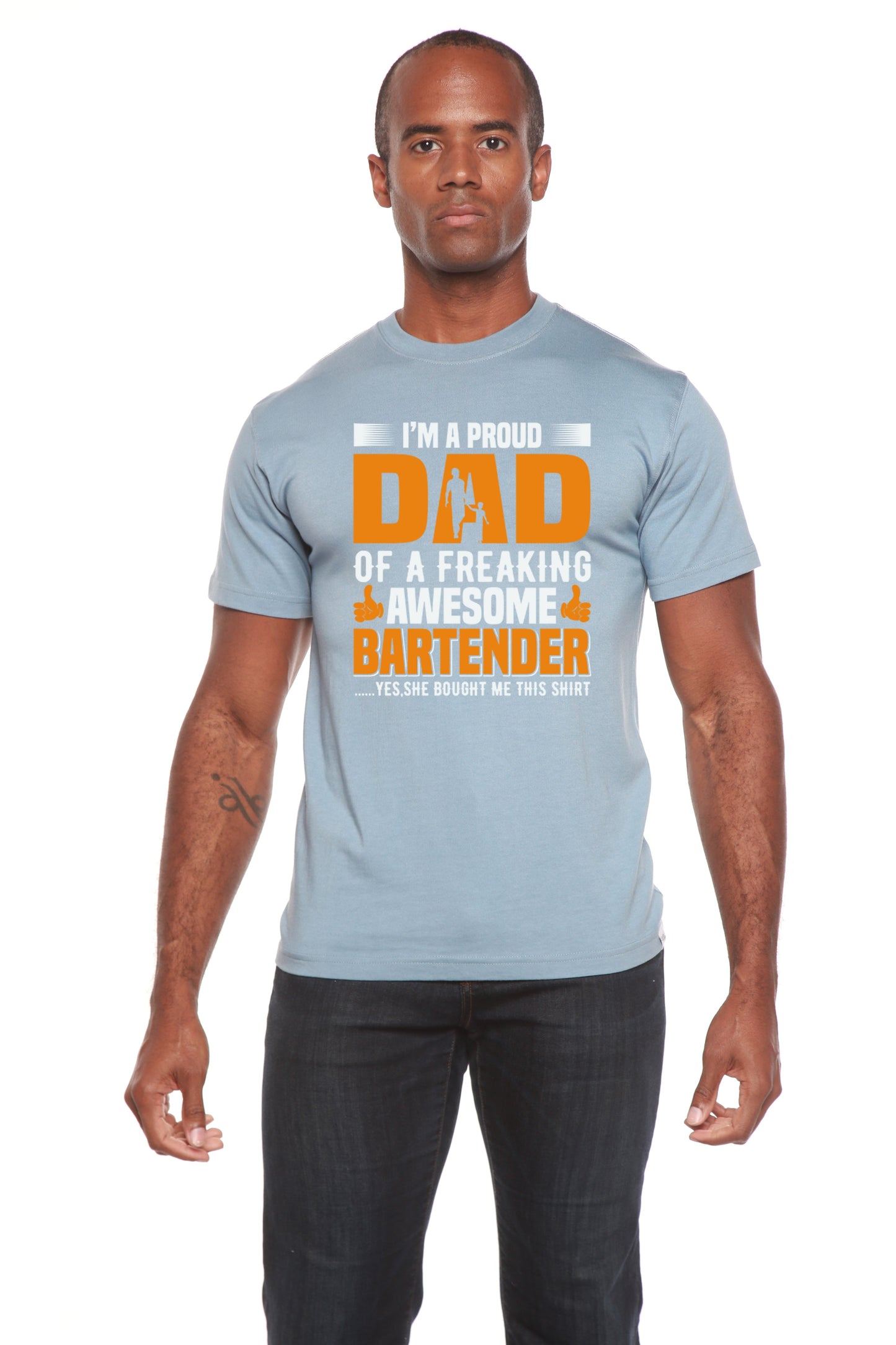 I'm a Proud Dad Men's Bamboo Viscose/Organic Cotton Short Sleeve Graphic T-Shirt