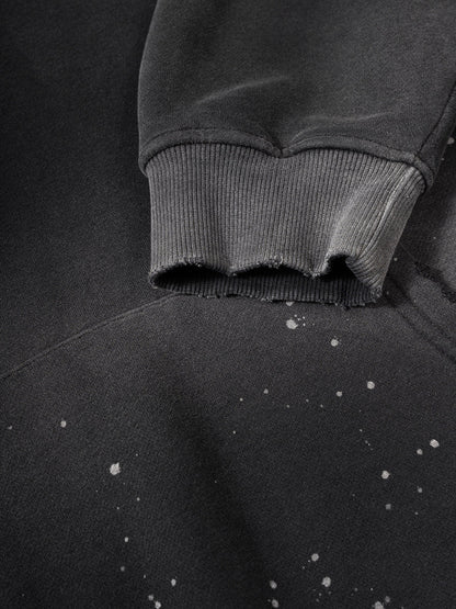 AmaruKhan Hebrews Vintage Washed Frayed Fleece Hoodie