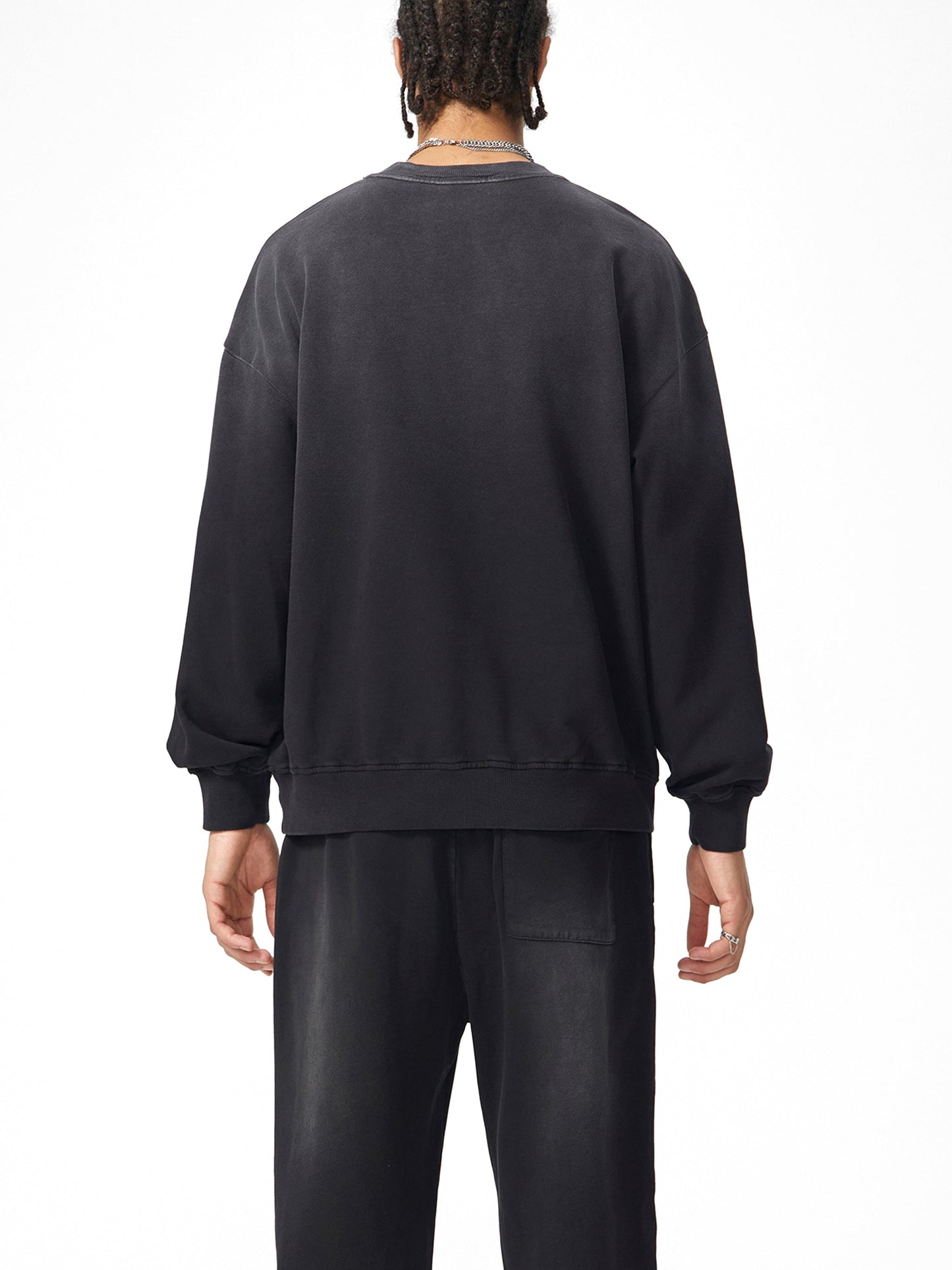 Amaru Khan Stars Handcrafted Vintage Wash Drop-Shoulder Sweatshirt