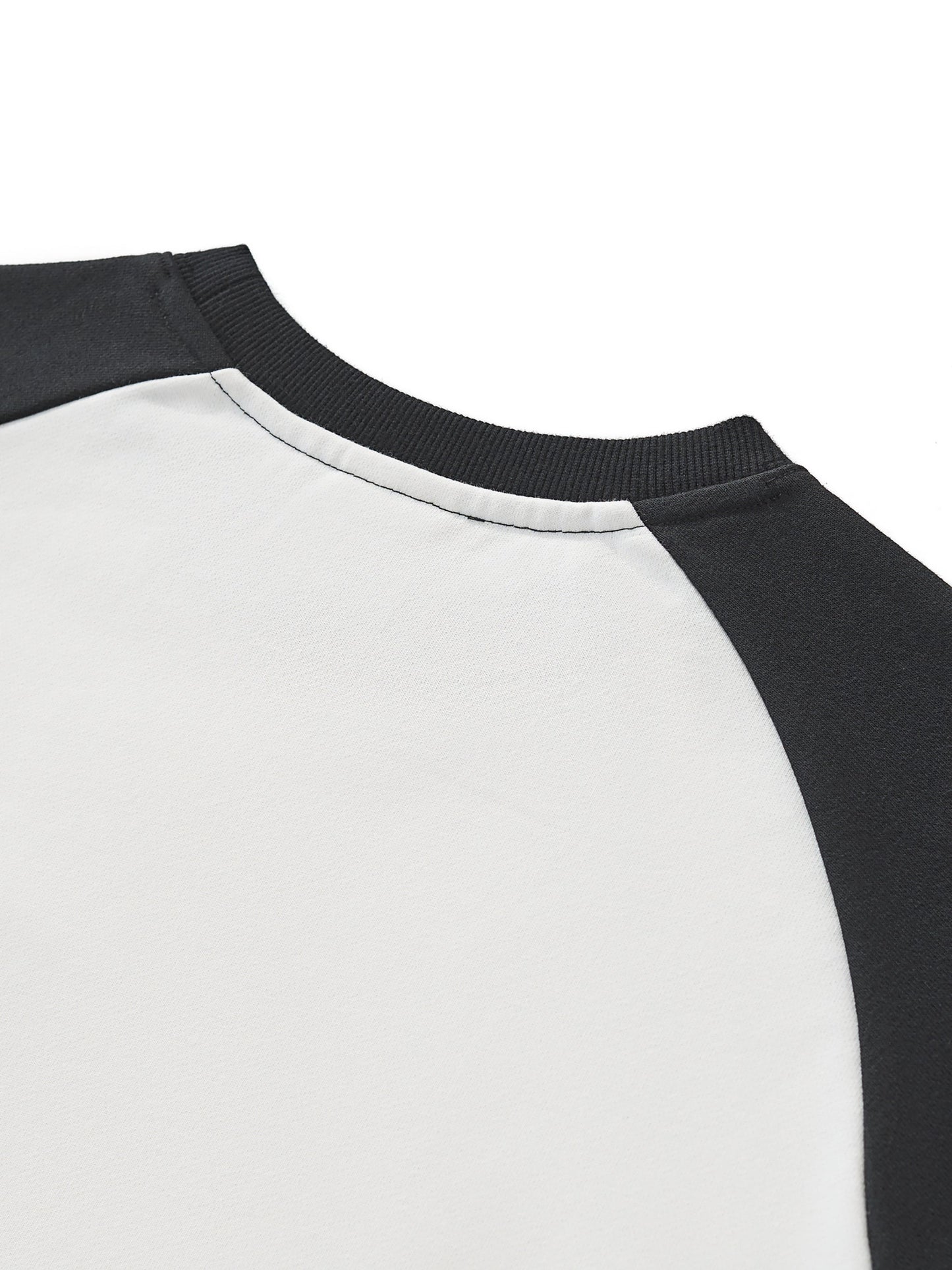 Jerry G LeGoo Raw-Hem Color-Block Raglan Crop Sweatshirt