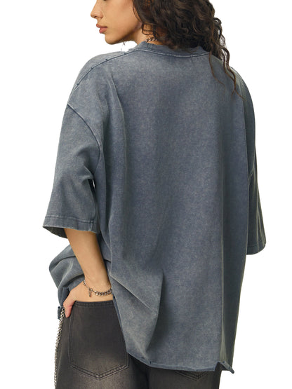 Love Pillcaso Snow Wash Raw-Hem Boxy T-shirt