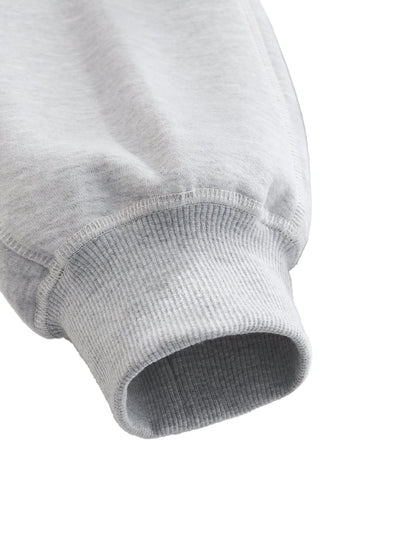 Love Bar Contrast-Stitched Boxy Fleece Zip Hoodie