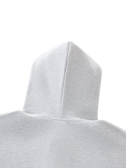Love Bar Contrast-Stitched Boxy Fleece Zip Hoodie