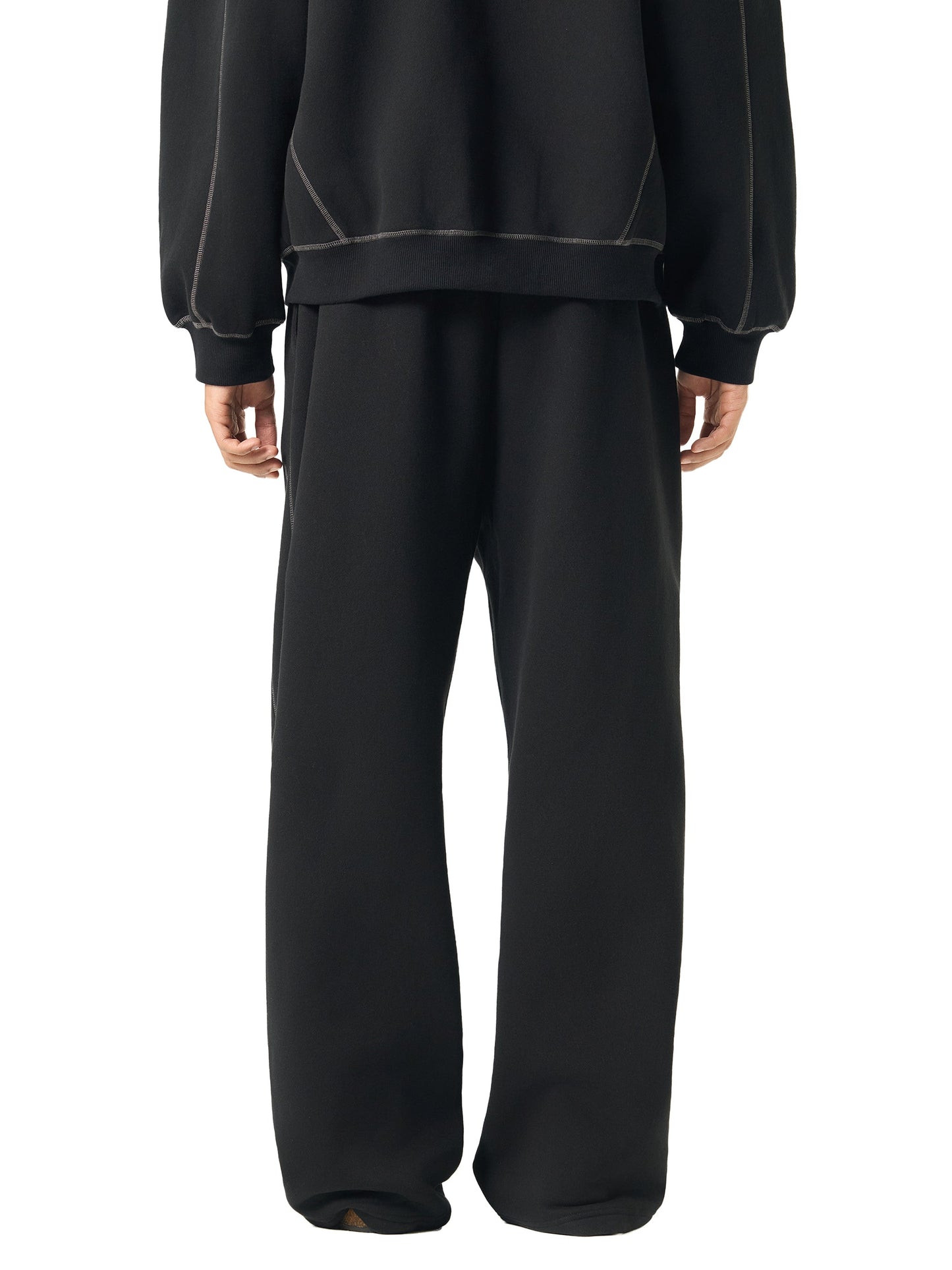Luxury Tech Contrast-Stitched Fleece Sweatpants