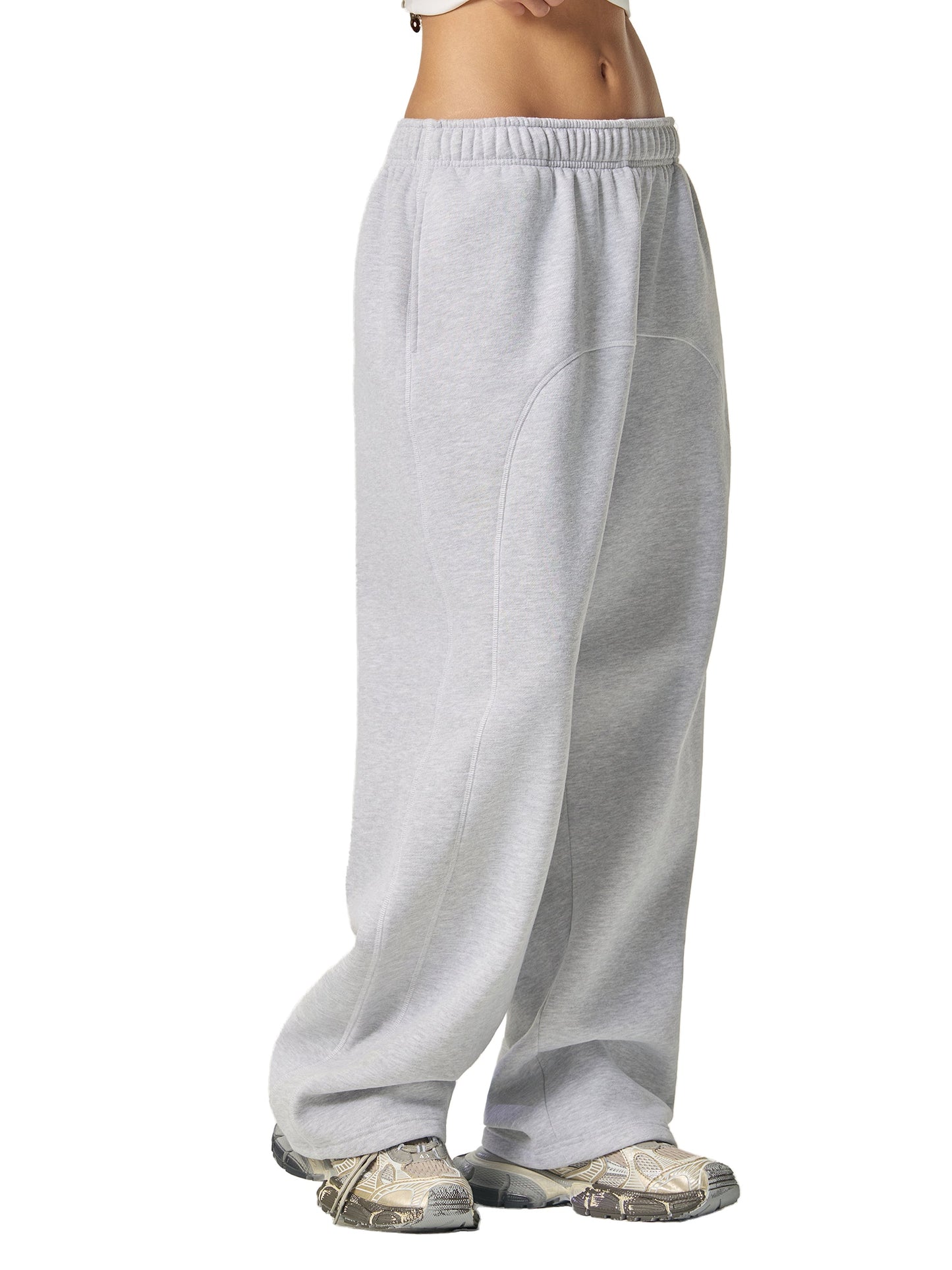Luxury Tech Contrast-Stitched Fleece Sweatpants