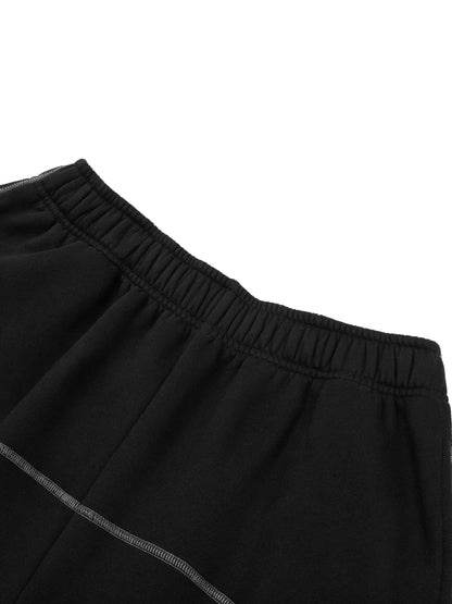 Luxury Tech Contrast-Stitched Fleece Sweatpants
