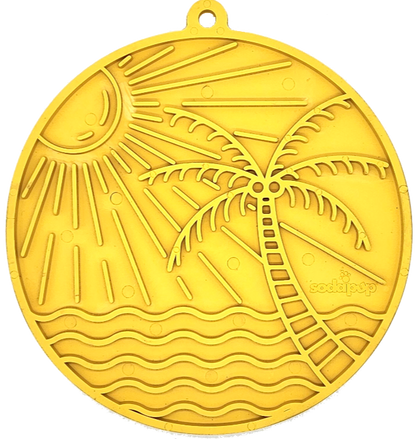 Sun n' Sea eMat - Enrichment Lick Mat For Dogs and Cats - With Suction Cups - Beach Design | USA Made