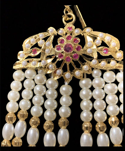 Hema jadau jhoomar in rubies ( SHIPS IN 4 WEEKS )