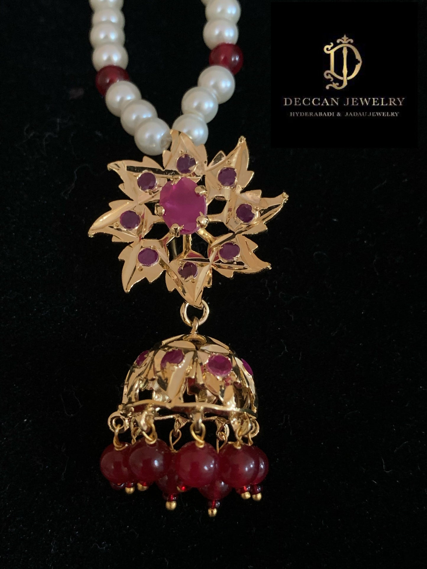 Jadavi lacha in ruby beads- semiprecious  ( SHIPS IN 3 WEEKS )
