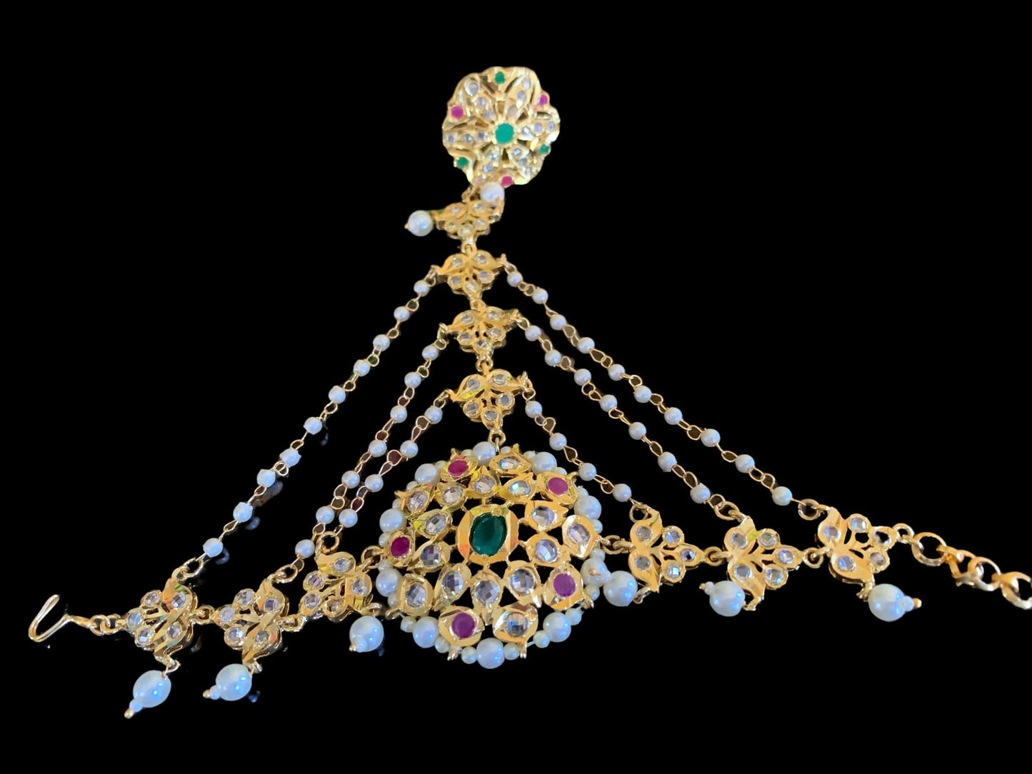 Ronak haathphool -1 pair ( ruby emerald    ) (READY TO SHIP )