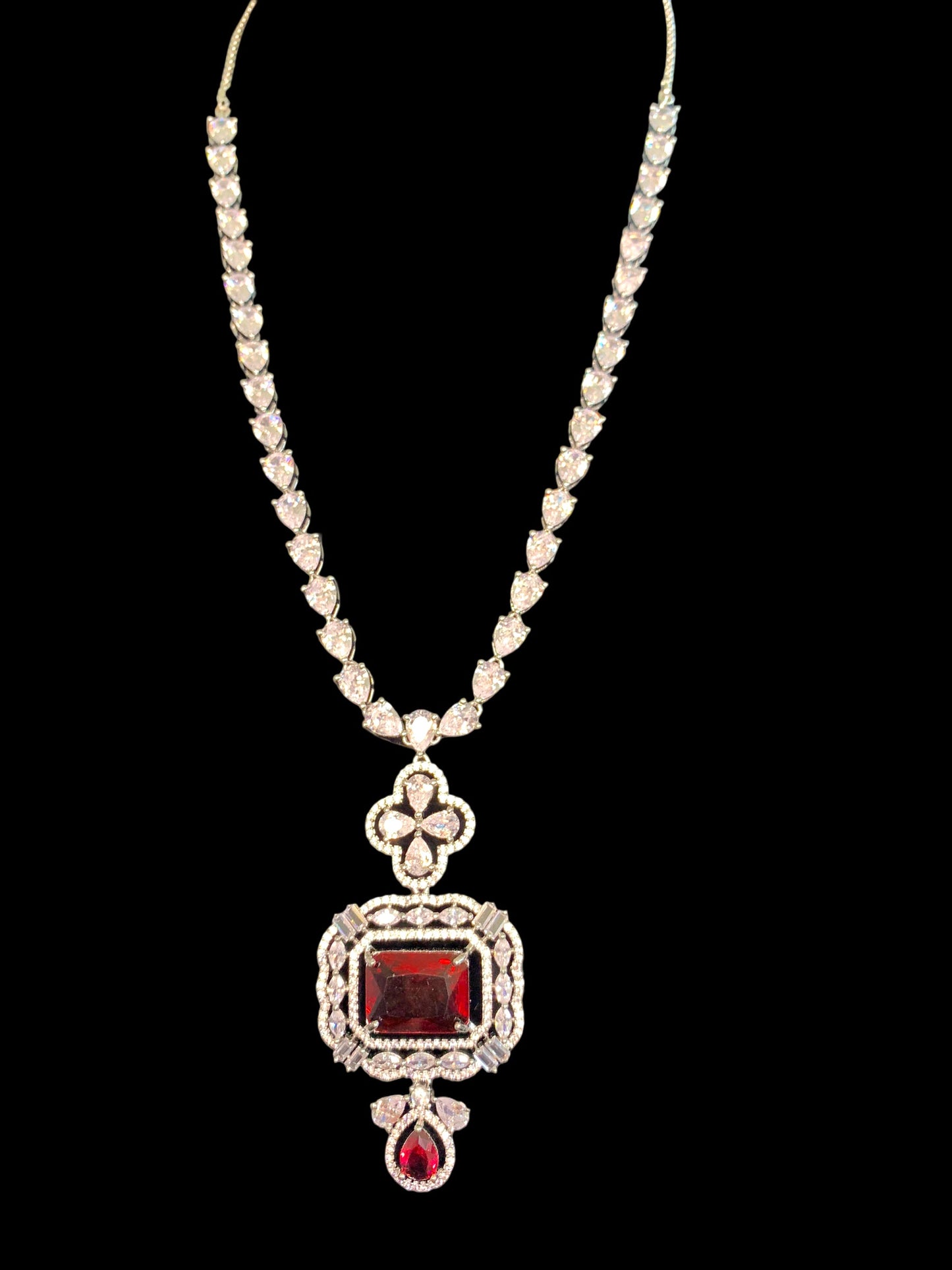 NS505 MISHA silver plated necklace with earrings ( READY TO SHIP )