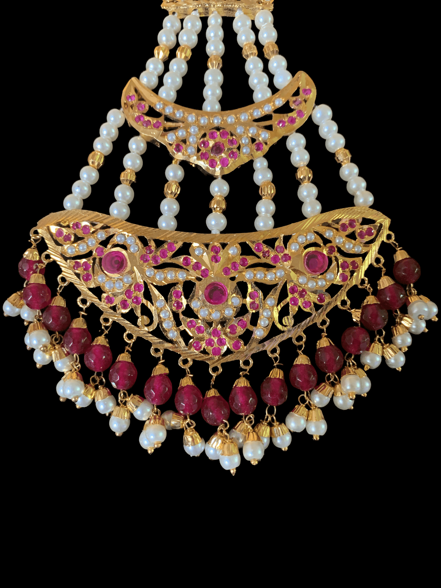 DJHR5  jadau jhoomar in rubies ( READY TO SHIP)