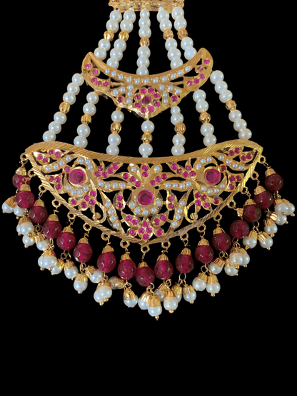 DJHR5  jadau jhoomar in rubies ( READY TO SHIP)
