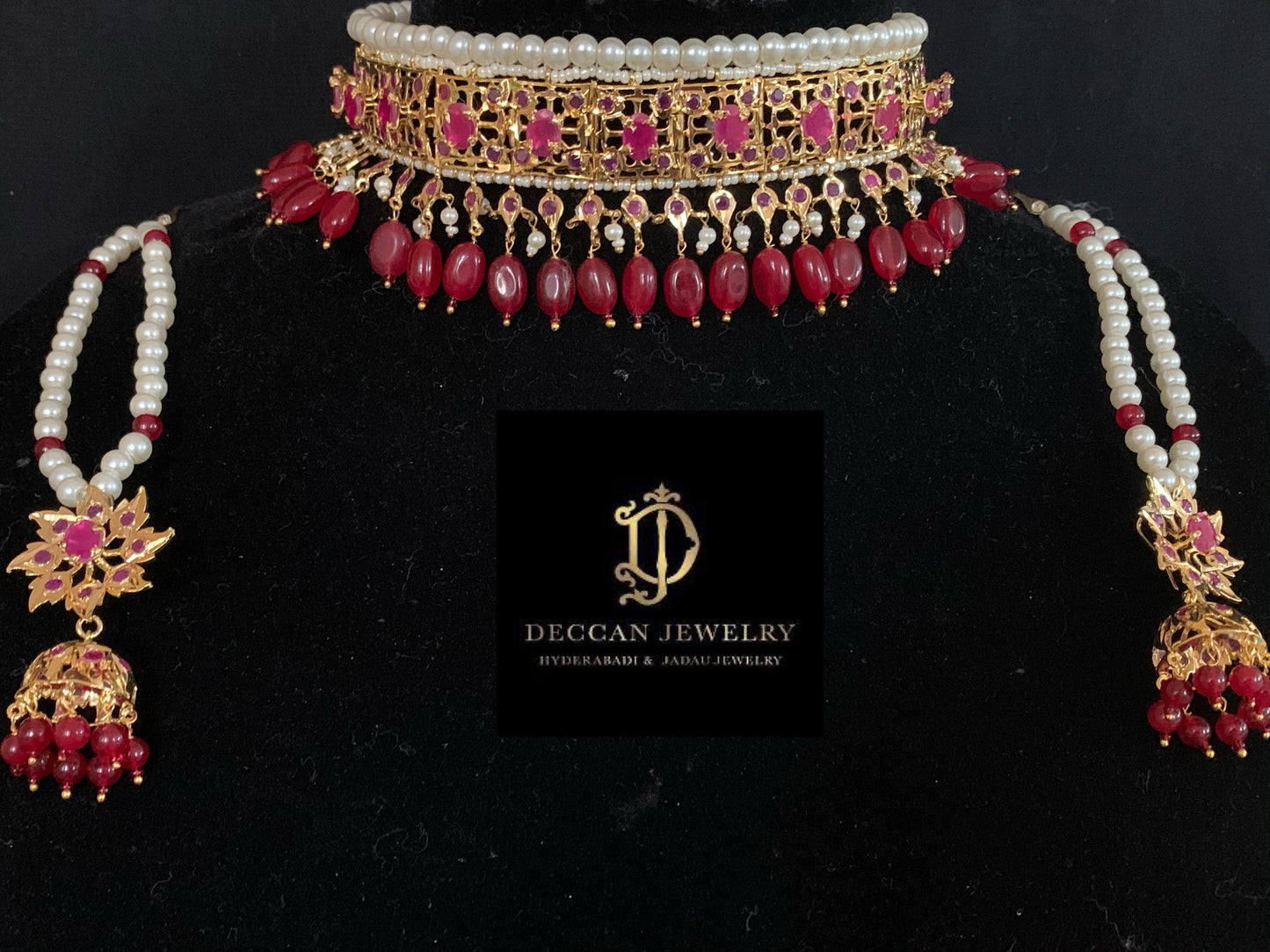 Jadavi lacha in ruby beads- semiprecious  ( SHIPS IN 3 WEEKS )