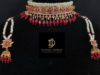 Jadavi lacha in ruby beads- semiprecious  ( SHIPS IN 3 WEEKS )