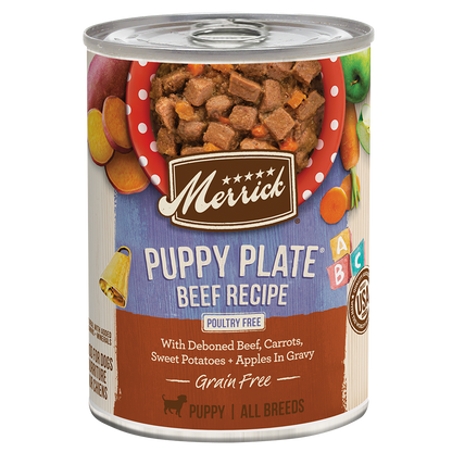 Merrick Grain Free Puppy Plate Beef Wet Dog Food (12.7oz)