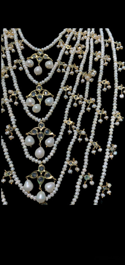 SAT13 Tameem Hyderabadi satlada in fresh water pearls (READY TO SHIP )