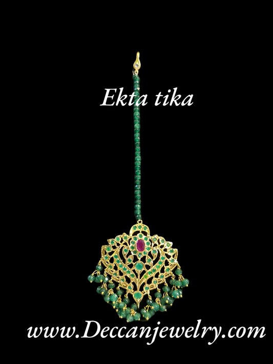 DJTK130  Ekta tika in ruby emerald ( READY TO SHIP )