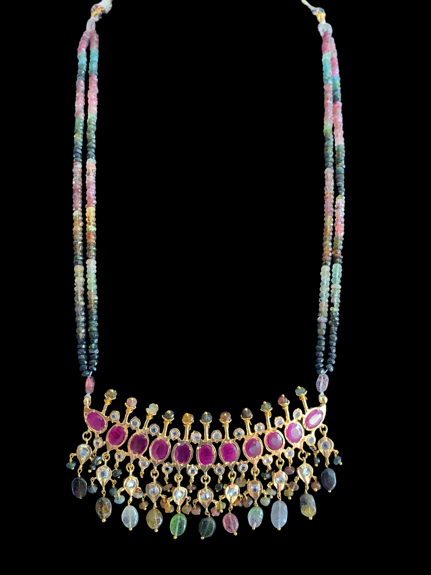 PS302 Tirmani in tourmaline  beads( SHIPS IN 3 WEEKS  )