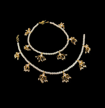 Kundan and pearl Payal ( READY TO SHIP  )