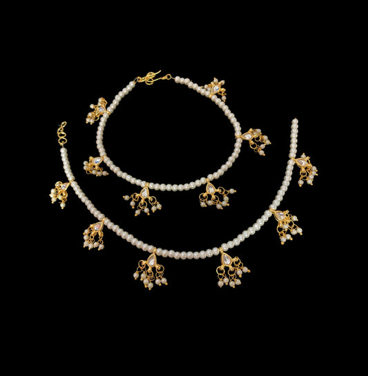 Kundan and pearl Payal ( READY TO SHIP  )