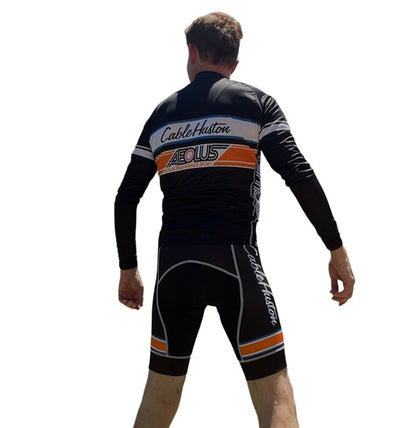 Cable Huston AEOLUS Endurance Sport Long Sleeve Cycling Jersey, Black (Medium)