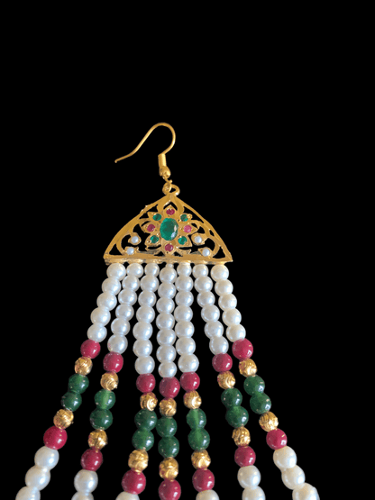 DJHR34  ASMITA jhoomar in ruby emerald  ( READY TO SHIP)