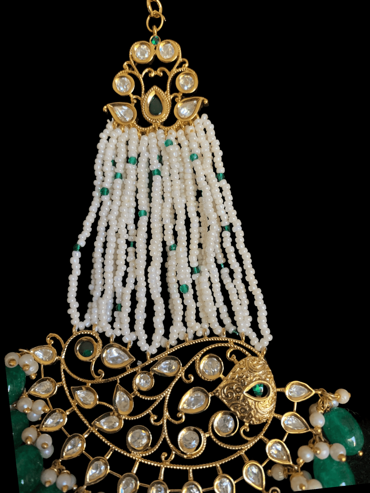 DJHR28  polki jhoomar - Green    ( READY TO SHIP )