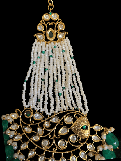 DJHR28  polki jhoomar - Green    ( READY TO SHIP )