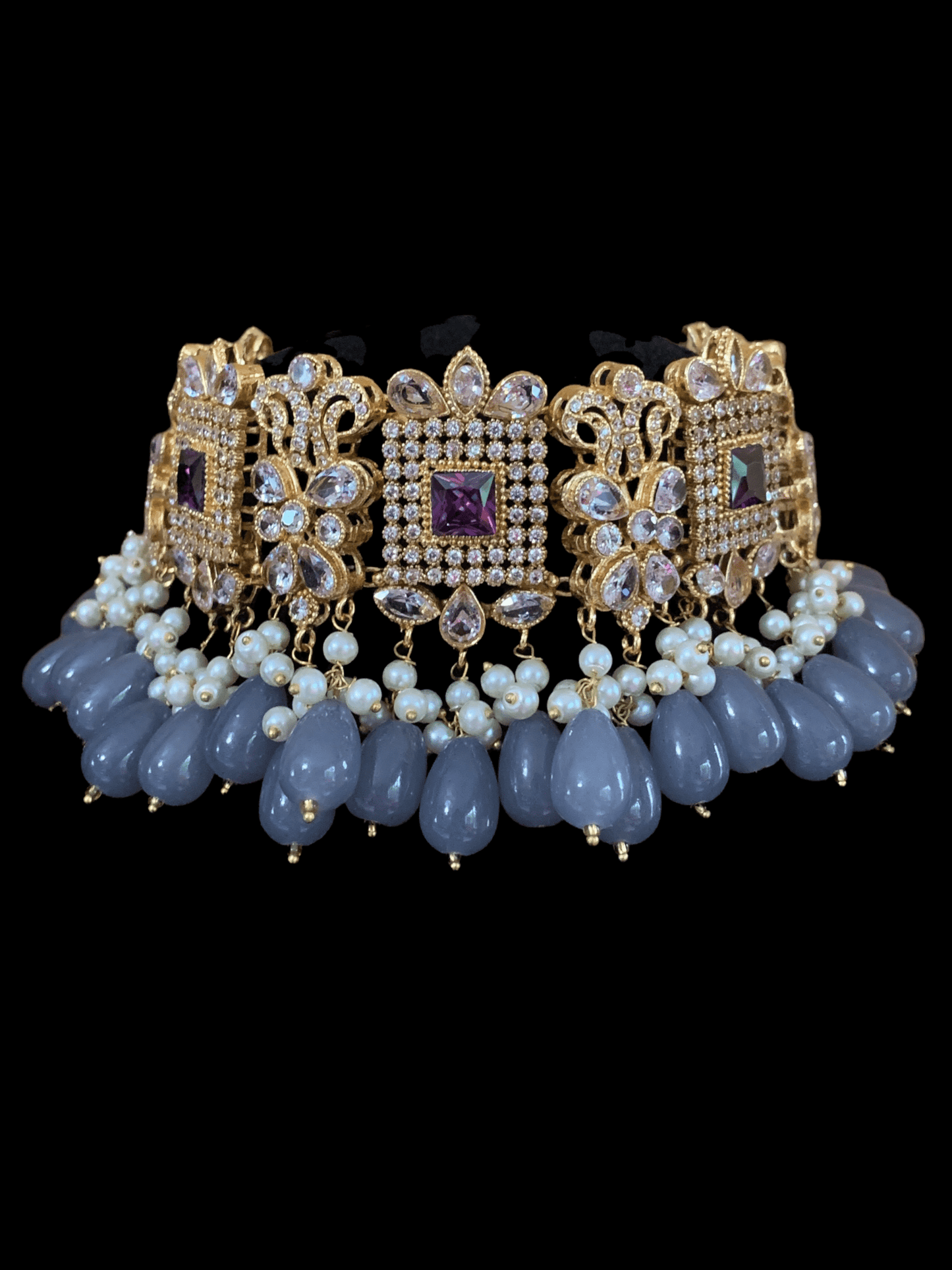 BR51 Aima  choker set (amethyst) (SHIPS IN 3 WEEKS )