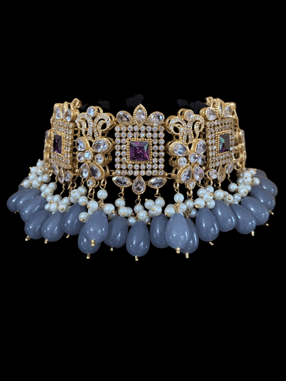 BR51 Aima  choker set (amethyst) (SHIPS IN 3 WEEKS )