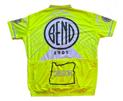 Bend Oregon FLURO YELLOW Men's Cycling Jersey (2XL, 3XL)