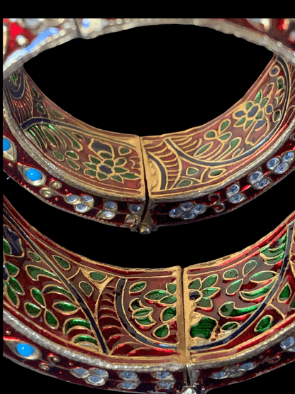 B128 Kundan meenakari bangles ( SHIPS IN 4 WEEKS ) size 2.4,2.6